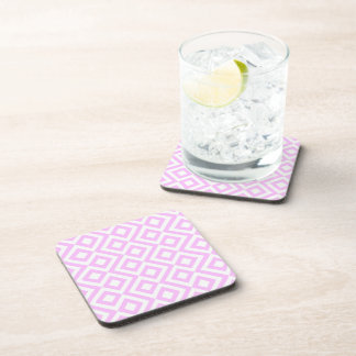 Pink and White Meander Drink Coaster