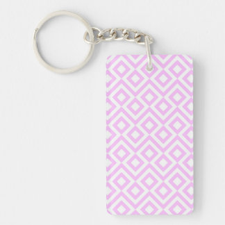 Pink and White Meander Keychain