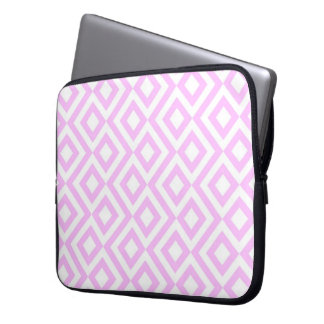 Pink and White Meander Laptop Sleeve