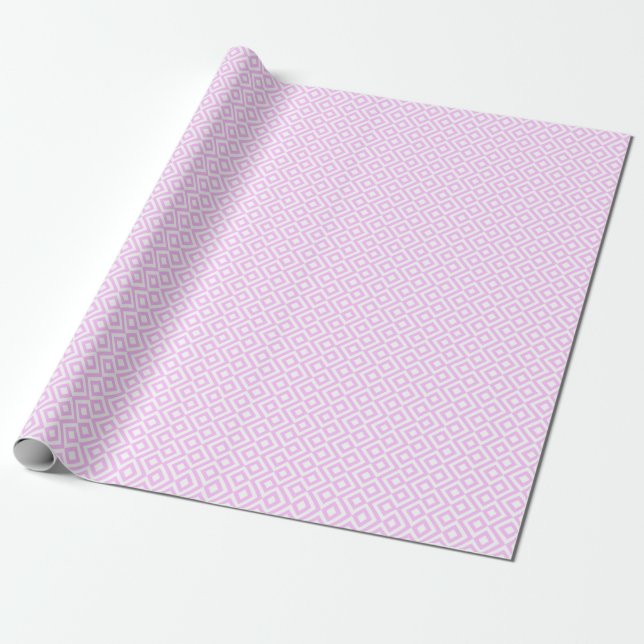 Pink and White Meander Wrapping Paper (Unrolled)