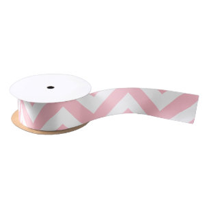 Pink and White Medium Horizontal Chevron Ribbon