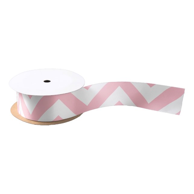 Pink and White Medium Horizontal Chevron Ribbon (Spool)