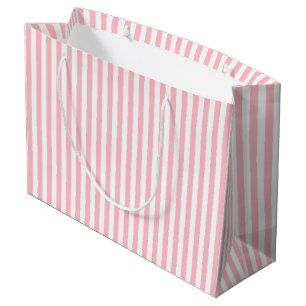 Pink and White Medium Size Vertical Stripes Large Gift Bag