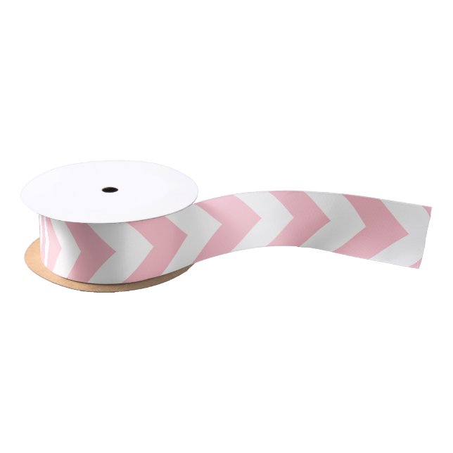 Pink and White Medium Vertical Chevron Ribbon (Spool)