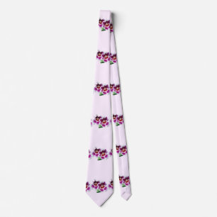 Pink and White Miltoniopsis Orchids Neck Tie