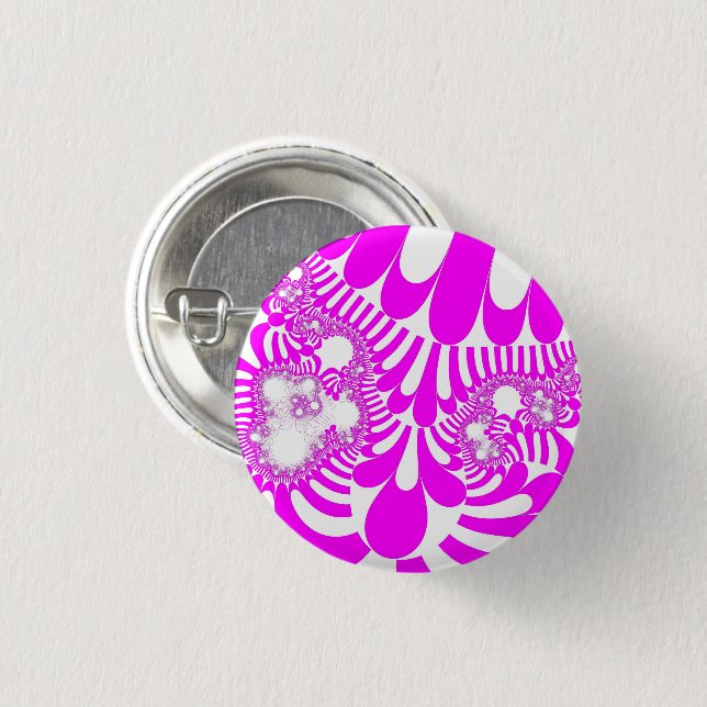 Pink and White Mod Button (Front & Back)