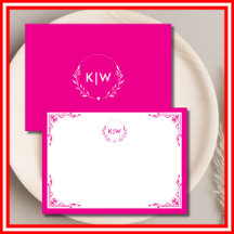 Pink and White | Modern Initials Monogram