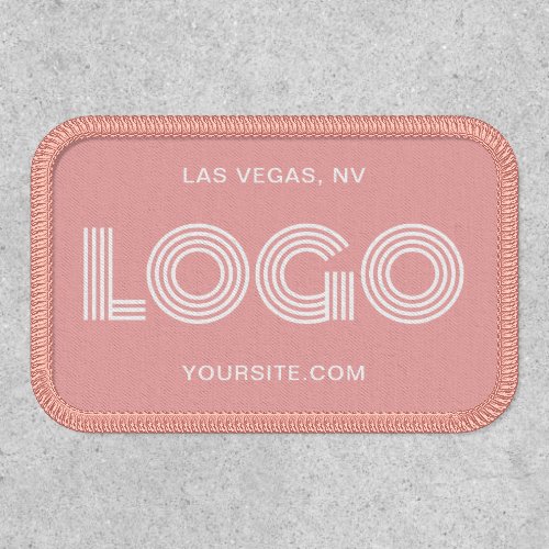 Pink and White Modern Rectangular Logo Patch