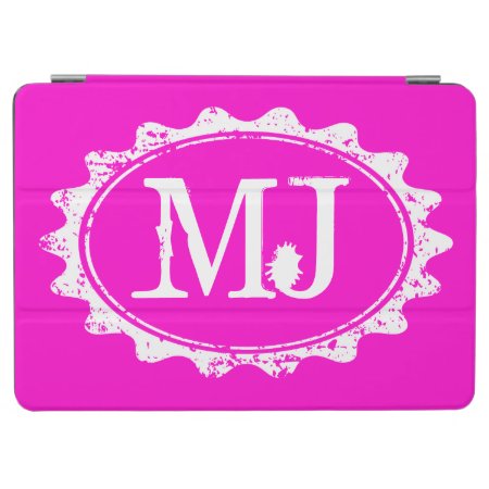 Pink And White Monogram Magnetic Ipad Air Case