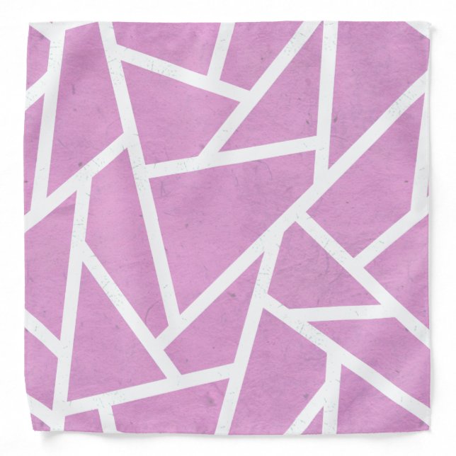 Pink and white mosaic pattern bandana (Front)