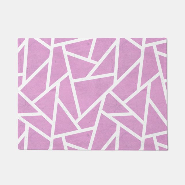 Pink and white mosaic pattern doormat (Front)