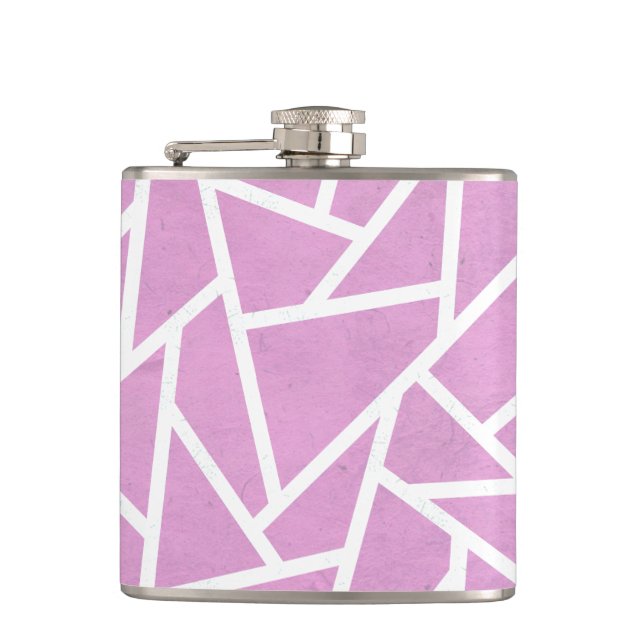 Pink and white mosaic pattern flask (Front)