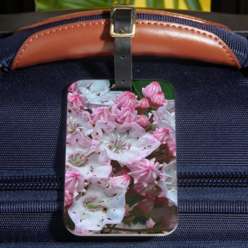 Pink and White Mountain Laurel Flowers Luggage Tag