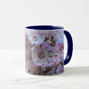 Pink and White Mountain Laurel Flowers Mug