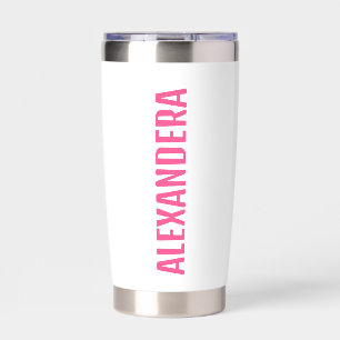 Pink and White Name Bachelorette Insulated Tumbler