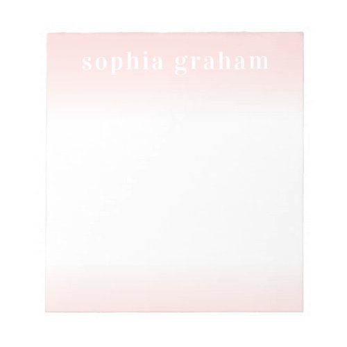 Pink and White Ombre Notepad
