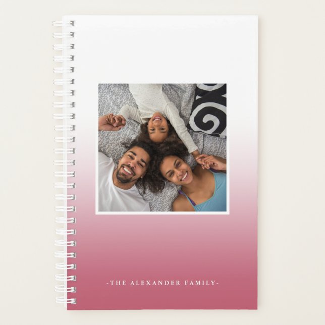 Pink and White Ombre Two Photo Planner (Front)