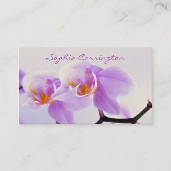 Pink And White Orchids Business Card by pixelholicBC at Zazzle