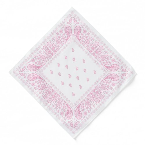 Pink and White Paisley Design Bandana