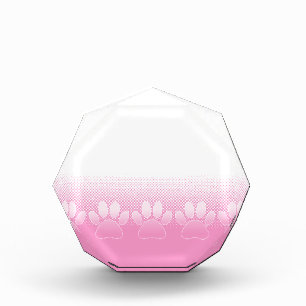 Pink And White Paws With Newsprint Background Award