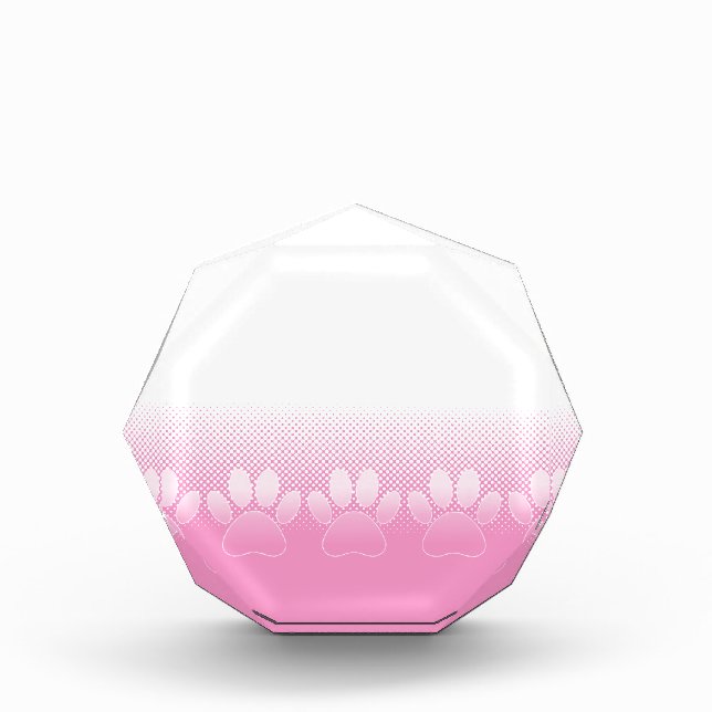 Pink And White Paws With Newsprint Background Award (Front)