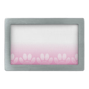 Pink And White Paws With Newsprint Background Belt Buckle