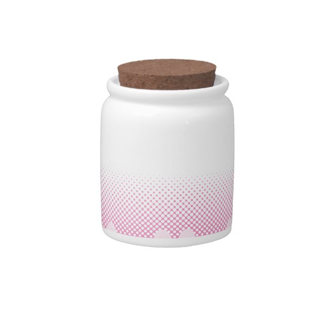 Pink And White Paws With Newsprint Background Candy Jar (Front)