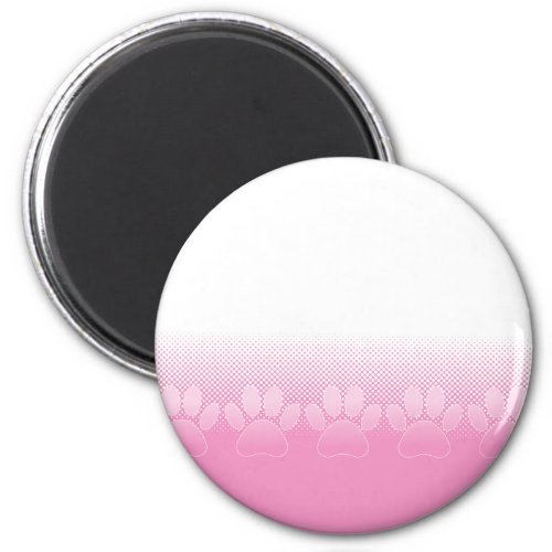 Pink And White Paws With Newsprint Background Magnet