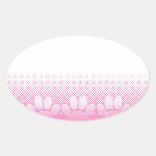 Pink And White Paws With Newsprint Background Oval Sticker