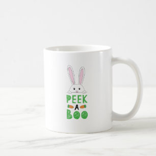 Pink and White Peeking Easter Bunny Peek-A-Boo Coffee Mug
