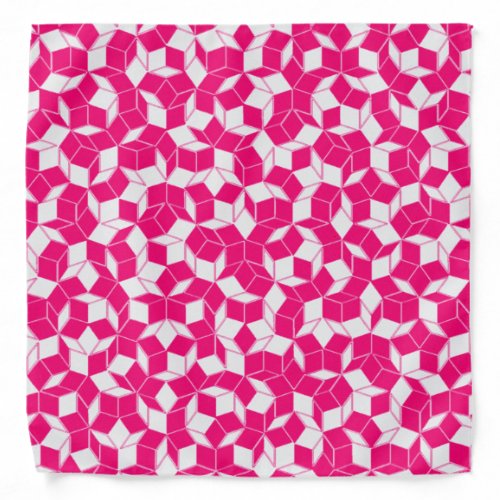 Pink and White Penrose Tiled Bandanan Bandana