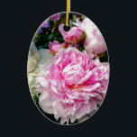 Pink and White Peonies Ceramic Ornament<br><div class="desc">Romantic elegant Pink and White Peonies -photo from my garden- by H Cooper</div>
