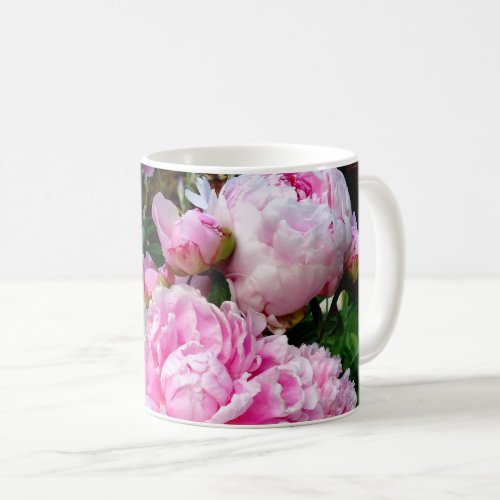 Pink and White Peonies Coffee Mug