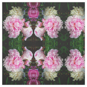 Pink and White Peonies Fabric