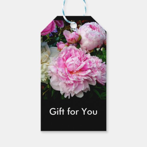 Pink and White Peonies Gift Tags