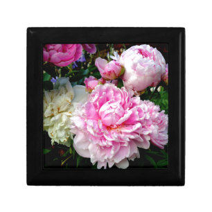Pink and White Peonies Keepsake Box