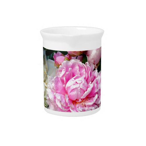 Pink and White Peonies Pitcher