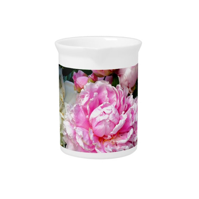 Pink and White Peonies Pitcher (Front)