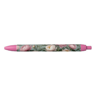 Pink and white Peony flowers Pen