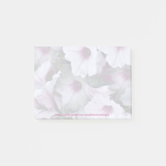 Pink And White Petunias Note Pad (Front)
