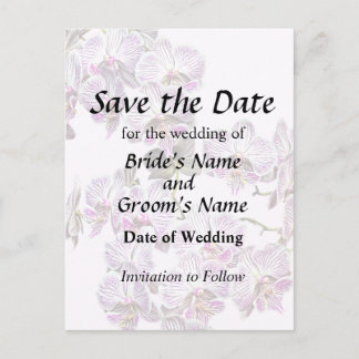 Pink and White Phalaenopsis Orchids Announcement Postcard