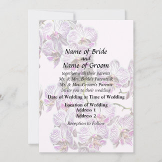 Pink and White Phalaenopsis Orchids Invitation
