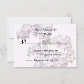Pink and White Phalaenopsis Orchids RSVP Card