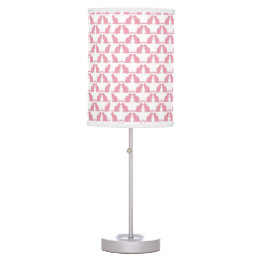 Pink and White Pink Kitty Pattern Cute Table Lamp