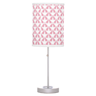 Pink and White Pink Kitty Pattern Cute Table Lamp