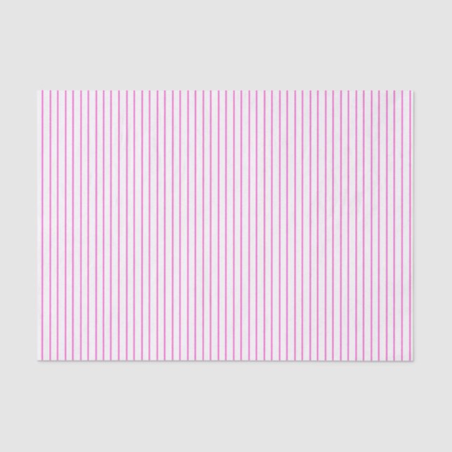 Pink and White Pinstripe Tissue Paper (Front)