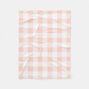 Pink and White Plaid Fleece Blanket