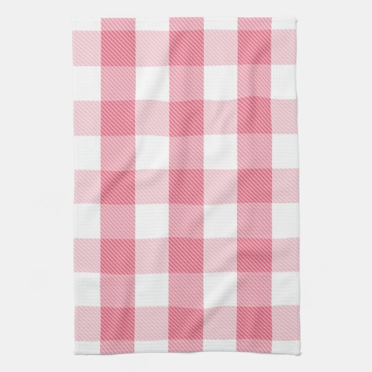 Pink and White Plaid Kitchen Towel | Zazzle.com
