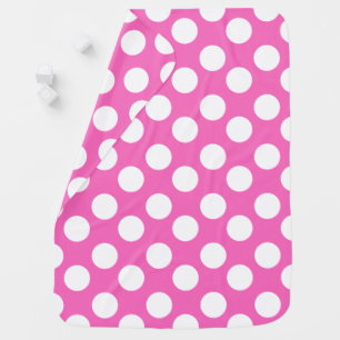 Pink and White Polka Dot Baby Blanket