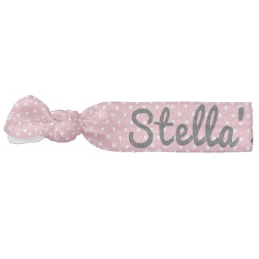 Pink and White Polka Dot Business Name Hair Tie Pink and White Polka Dot Business Name Hair Tie